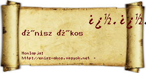 Énisz Ákos névjegykártya